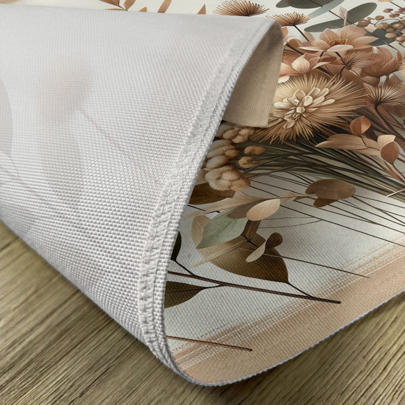 Ensemble de 4 napperons brun clair avec reproduction de peinture standard vert écru et beige