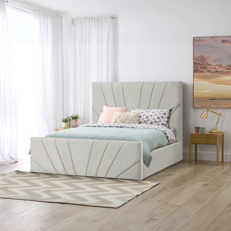 Burgoyne Upholstered Ottoman Storage Bed, Silver, UK Double (135 x 190 cm)