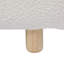 Lit tapissier blanc très grand Boucle, tête de lit épaisse incurvée, structure en métal et mousse douce pour le confort, pieds en bois d'hévéa massif, assemblage rapide et facile pour votre chambre à coucher