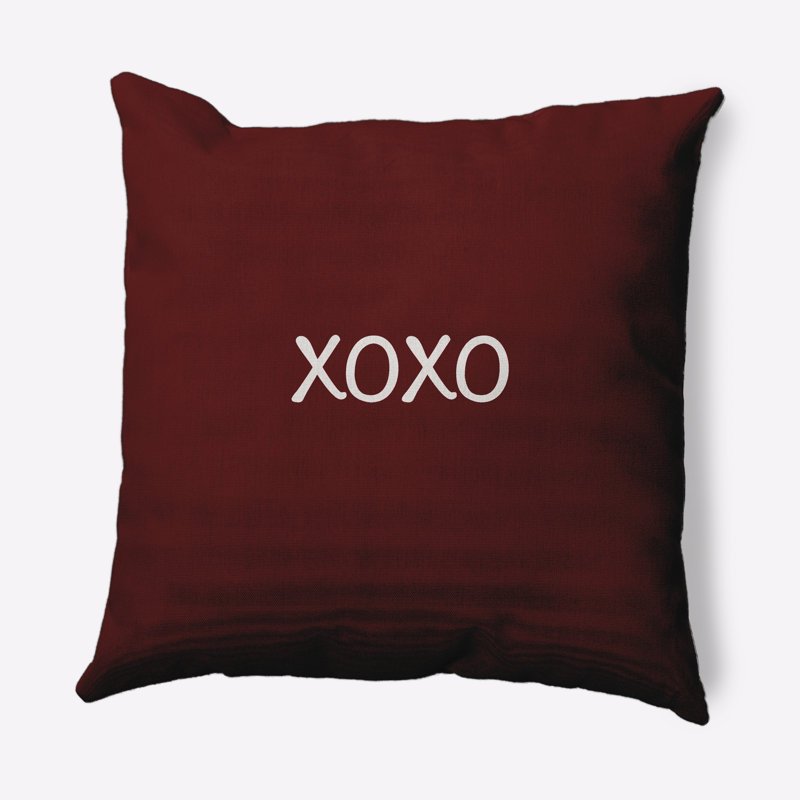 Housse et insert de coussin décoratif décoratif Xoxo Valentines, 20 po x 20 po, Marron