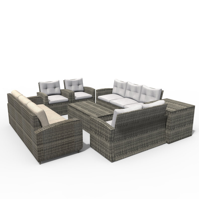 10 - Person Patio Conversation Set with Cushions
