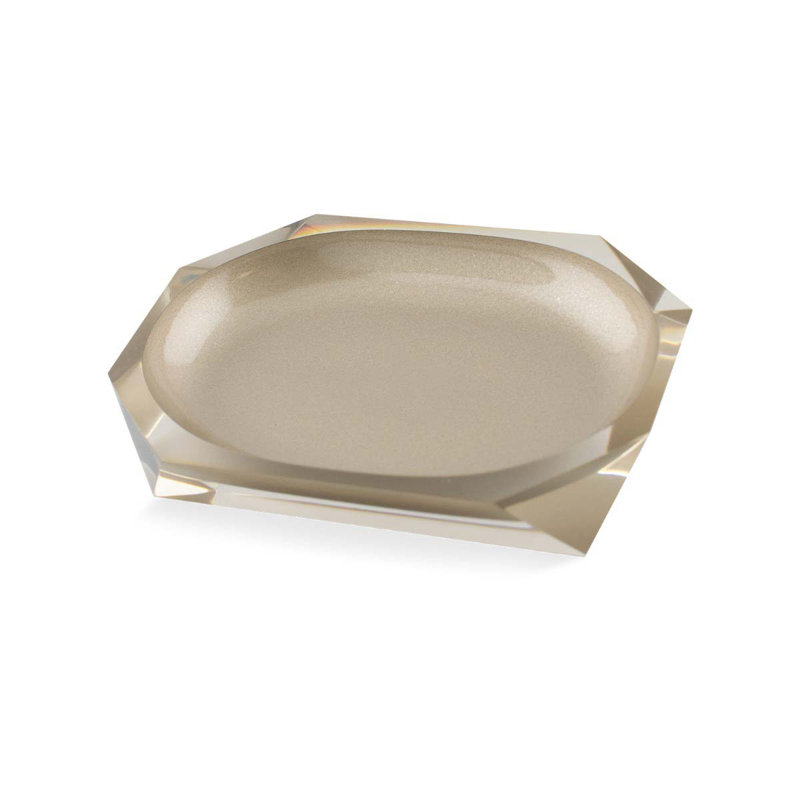 Porte-savon en résine à facettes Sparkles Home | Conception luxueuse en forme de losange pour une utilisation à long terme dans la salle de bain