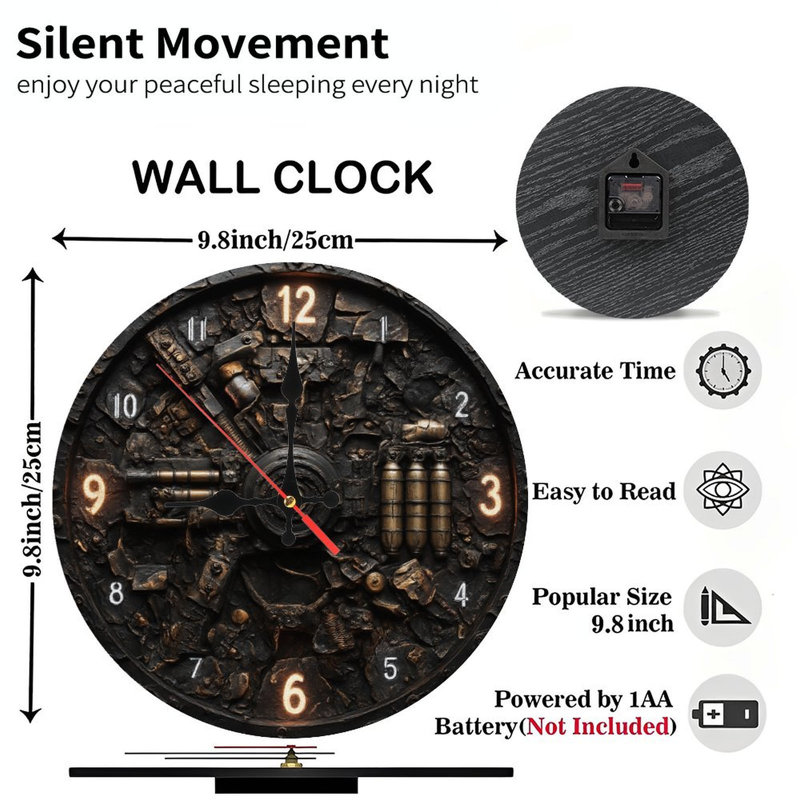Horloge Steampunk avec chiffres lumineux