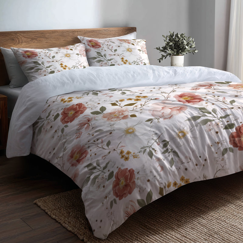 Ensemble de literie 6 pièces Floral, Queen Comforter + 3 Additional Pieces