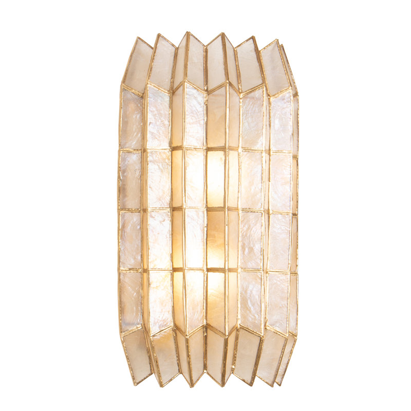 Fractal 8.5-in 2 Light (40-watt) Oxidized Gold Leaf Wall Sconce