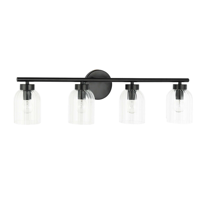 Éclairage pour meuble-lavabo à intensité variable Jescie, Noir mat, 4