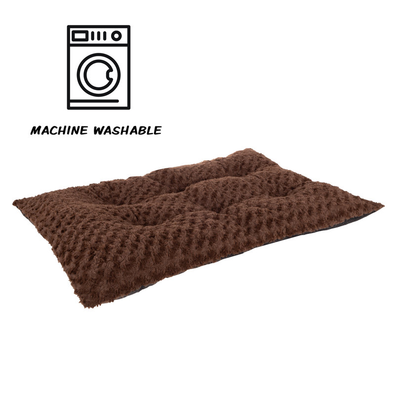  PETMAKER Faux Fur Washable Dog Bed, Medium (L) 36" x (W) 24" x (H) 2.5", Chocolate Brown