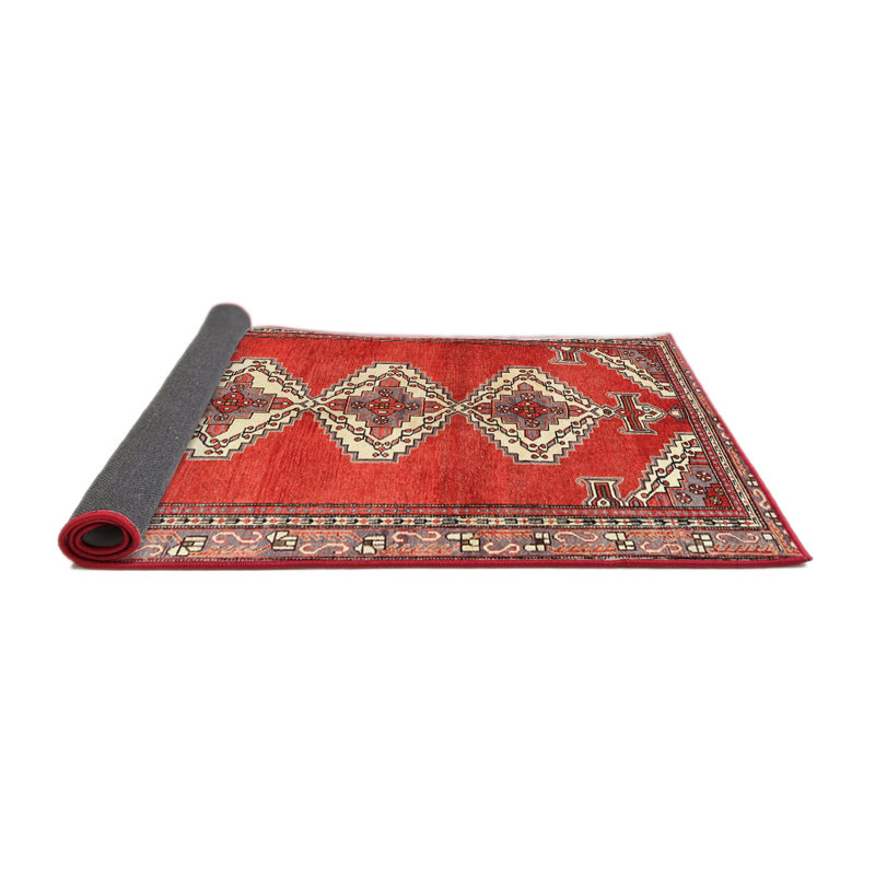 Tapis traditionnel rouge / beige Jonelle, Rond 5 pi