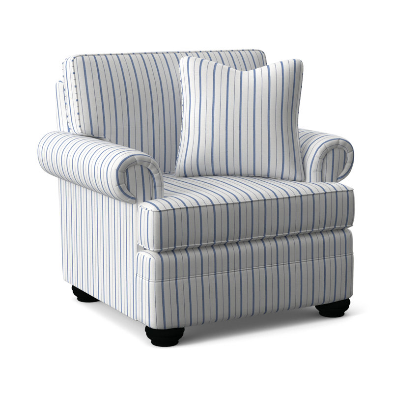 Bradbury Armchair, Beige Performance Fabric; 0851-73, Black Finish