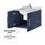 Meuble-lavabo l 24 po x P 22 po bleu marine, comptoir en marbre et miroir de 18 po, robinet inclus, meuble-lavabo avec comptoir de 24 po, 22 po, 18 po, avec surface-327799255