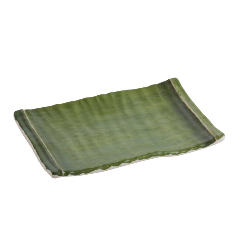 Bamboo Style Rectangular Melamine Appetizer Plate