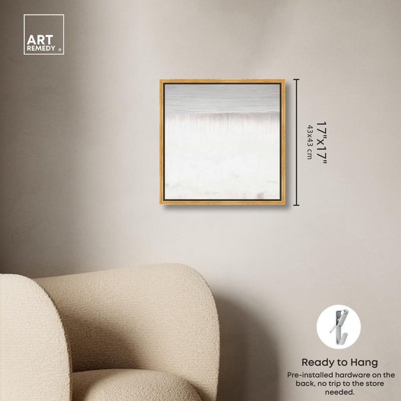 Subtle Transitions Canvas Minimalist Abstract by Art Remedy, Gold Floater Framed, 17" H x 17" W x 1.8" D