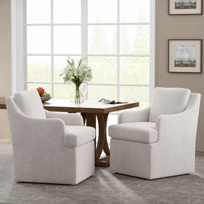Set Of 2 Upholstered Troy With Casters