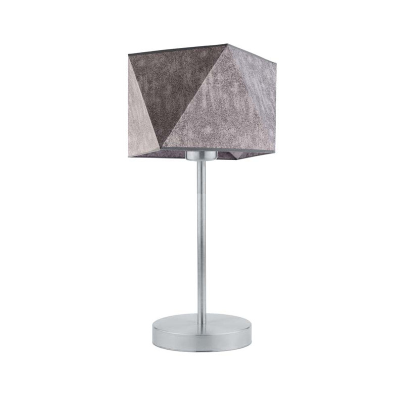 Denzal Metal Table Lamp, Silver, Grey Melange