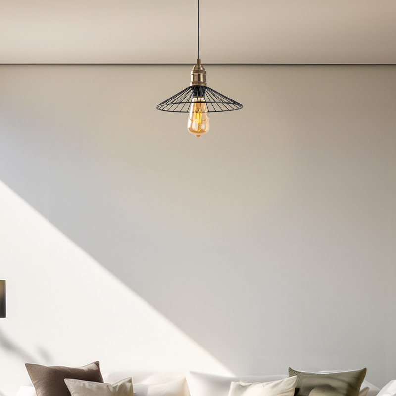 Luminaire suspendu simple à hauteur réglable avec capuchon en métal