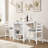 Modern Dining Table Set for 2 with Charging Station & 3-Tier Adjustable Storage | Space-Saving Kitchen Set with Upholstered Chairs for Small Spaces, Apartment-1746439336-1746439342