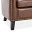 Cohmer 28.74" Wide Accent Barrel Chair, Modern Faux Leather Tub Club Chair Upholstered Armchair with Gold Nail Head Trim-1517470775