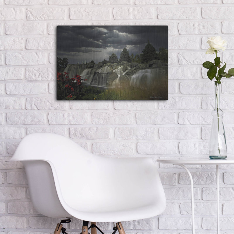  «Rosemont Waterfalls 2» par Dante Plata, art mural en métal, 24 po x 16 po, H 16 po x l 24 po