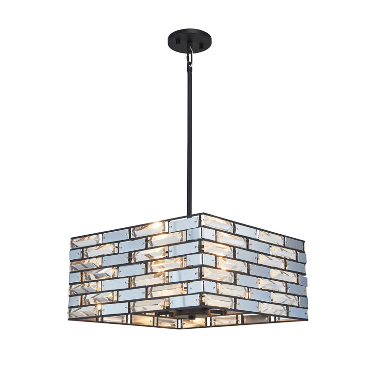 Luminaire suspendu carré 4 lumières Majorca