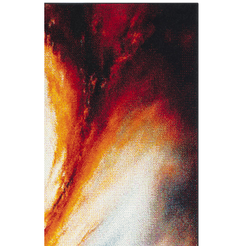 Tapis orange / bleu Fernando, Rectangle 2 pi 3 po x 4 pi