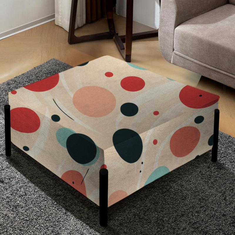 Nostalgic Charm Polka Dots Pattern - Polka Dots Large Square Ottoman