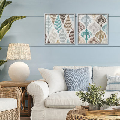 Ensemble de 2 giclées encadrées Boho Leaves & Stems, par Eli Jones