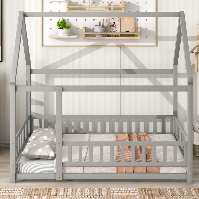 Lit en bois Ashton, Double, gris
