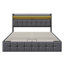 Modern Upholstered Ottoman Storage Bed With LED Headboard & USB-C Port, Industrial Bed Frame-274385996-284853134