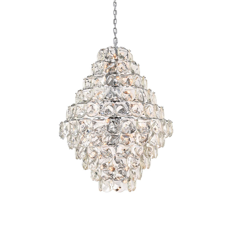 Lustre en cristal 42 pouces Ikeny, Chrome chrome