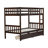 Twin Over Twin Rubber Wood Bunk Bed with Drawers, Convertible into 2 Twin Beds, Ladder & Safety Guardrails,Espresso-186576664-176827895