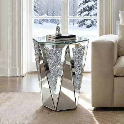 Table de bout avec miroir H 20 po Amla