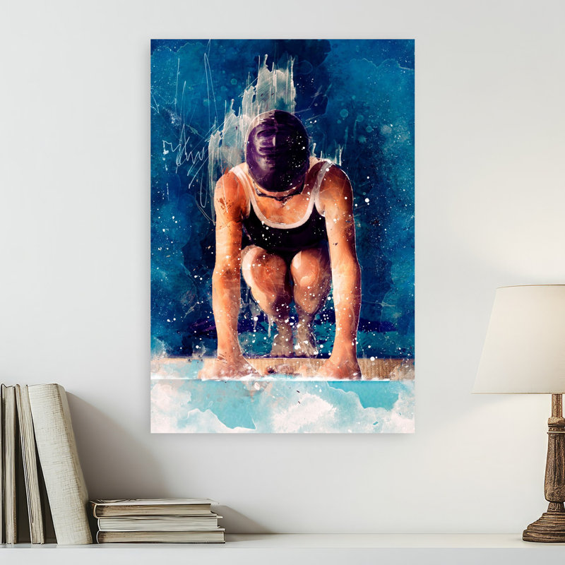 Art mural dauphin contemporain, 24" H x 16" W