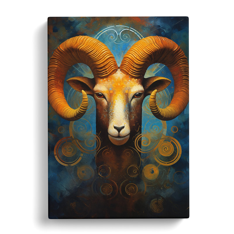Aries Zodiac Modern No.2 - Wrapped Canvas, 60cm H x 40cm W x 3cm D