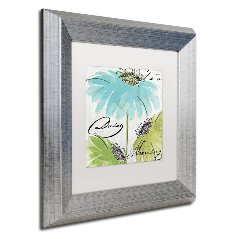 Jadaya «Daisy Morning II», impression encadrée, Blanc, H 16 po x l 16 po x P 0,5 po, Encadrement argenté