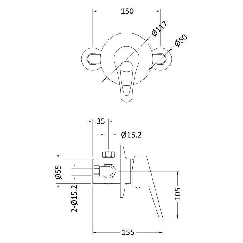 Single Exposed Shower Valve