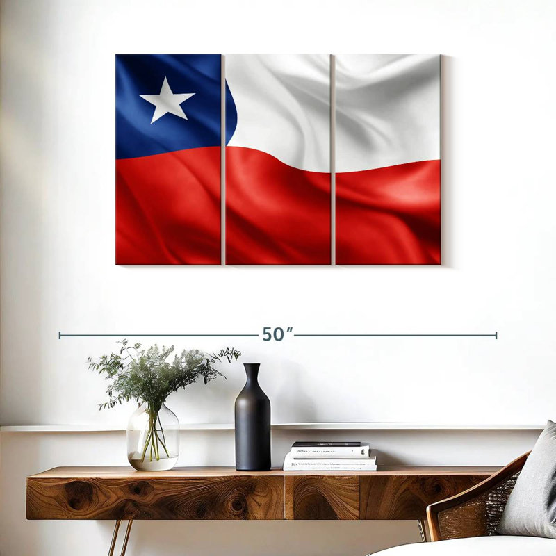 Drapeau du Chili flottant, H 24 po x l 38 po