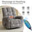 Swivel Rocker Recliner Chair with Heat and Massage, 24" Wide Oversized Rocker Recliner with Overstuffed Backrest,Swivel Glider Recliner for Living Room，Grey-1000796561