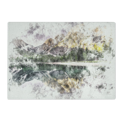 Tempered Glass Mountain Beauty Chopping Board