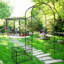 Arche de jardin, arche de jardin en métal avec deux supports à plantes