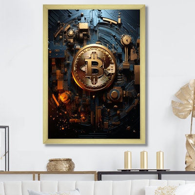 Golden Bitcoin Genesis - reproduction sur toile