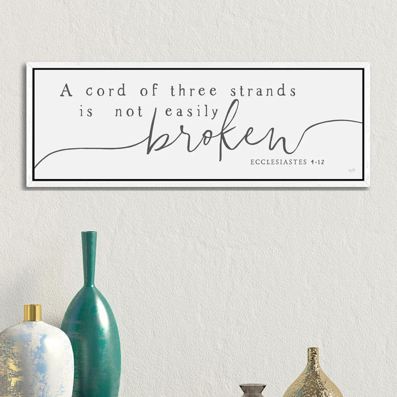A Cord Of Three Strands by Lux + Me Designs - Panoramic Print on Canvas, 30.48cm H x 91.44cm W x 3.81cm D, White Framed