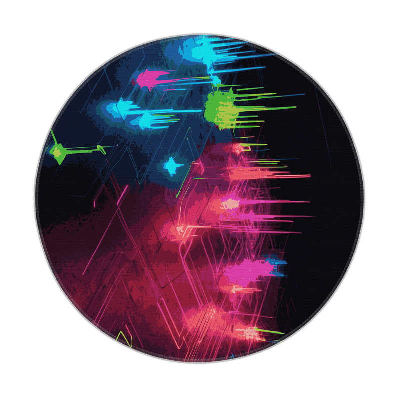Galaxy Grid Indoor And Outdoor Area Rug, Round 5'