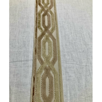 Velvet Woven Embroidery Curtain Fabric Tape 3.5" Width Trim H-1109/2 Sold By The Yard