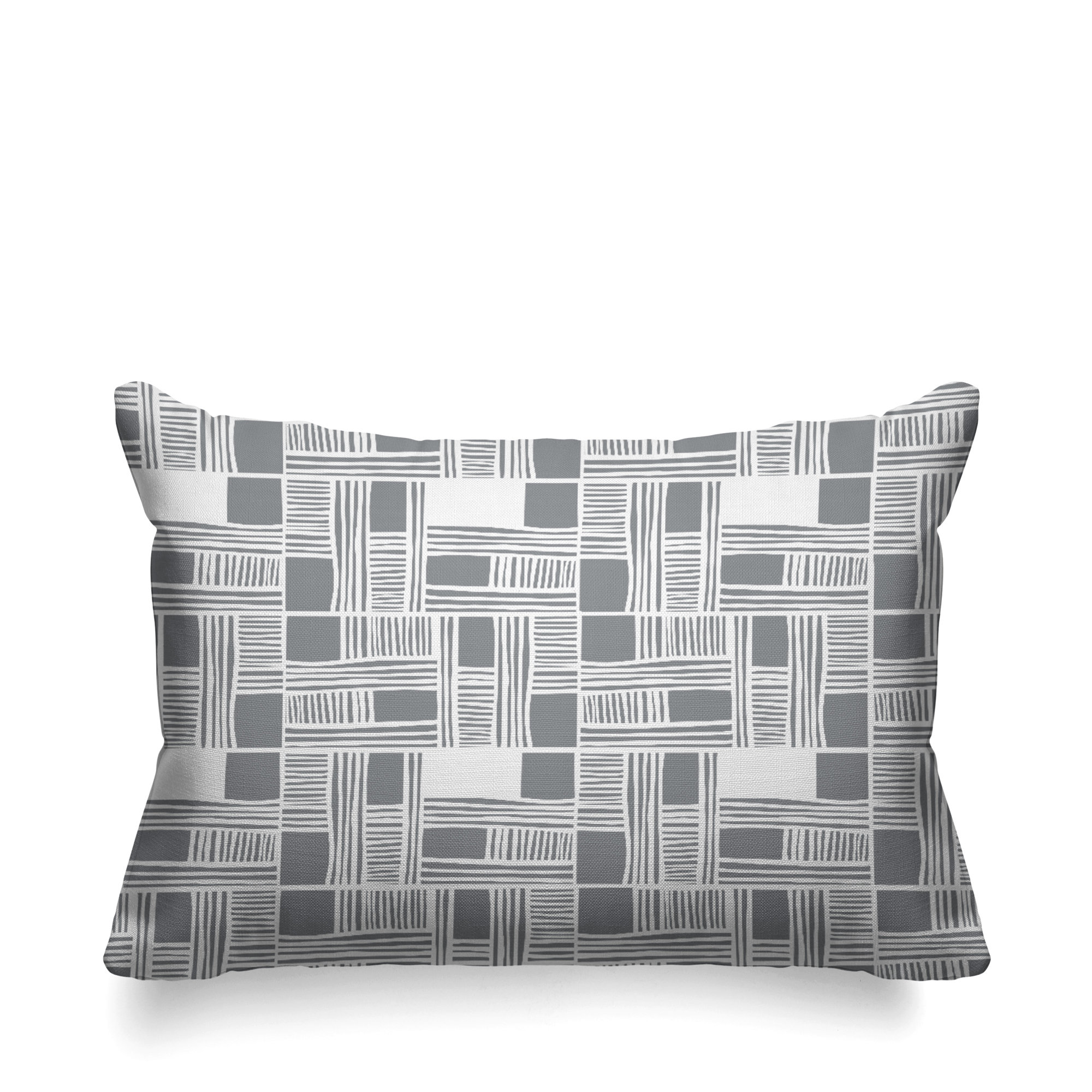 Kapri Indoor/Outdoor Throw Pillow, Gray, 14" x 20", Rectangle