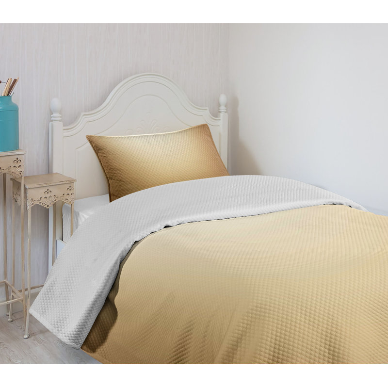 Ambesonne Ambesonne Brown Bedspread Set 2 Pcs Abstract Plain Modern Twin Pale Brown Cream