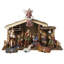 12 pièces de crèche de Noël avec étable en bois