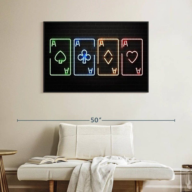 Senne Neon Playing Cards, 27" H x 40" W