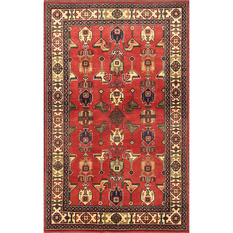 Tapis orange Southwestern, Rectangle 5 pi x 7 pi