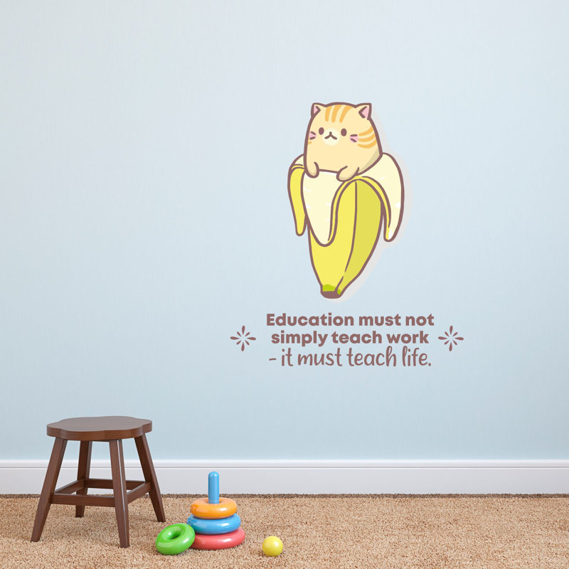 Décalcomanie murale mignonne, citations de dessins de bananes, H 20 po x l 12 po x P 0,05 po