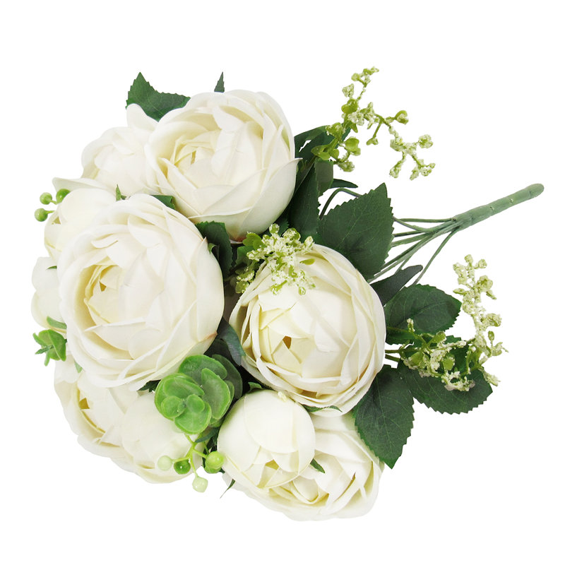 Buisson de renoncule classique, Blanc crème